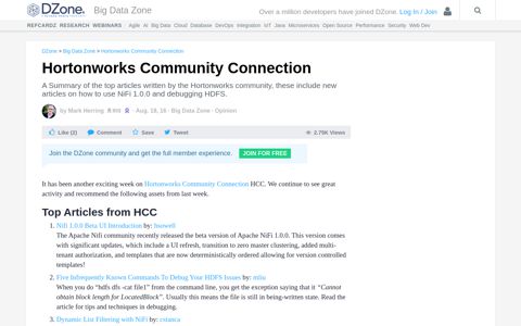 Hortonworks Community Connection - DZone Big Data