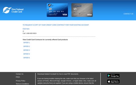 Credit Card Contracts - First National Credit Card