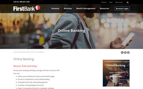 Online Banking - Secure, Free and Easy | First Bank