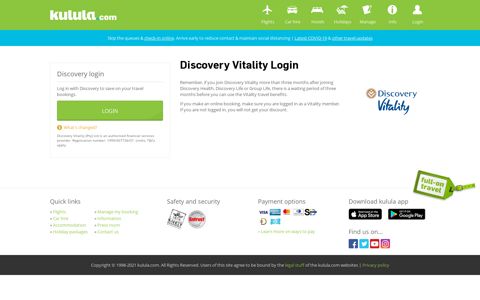 Discovery Vitality Login - kulula.com