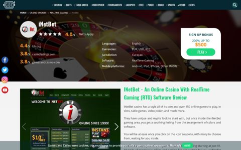 iNetBet Casino - Games and Casino