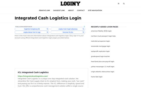 Integrated Cash Logistics Login ✔️ One Click Login - loginy.co.uk