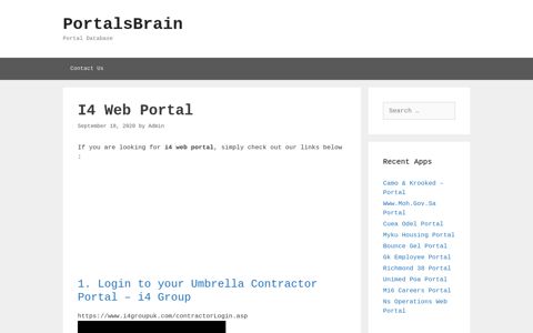 I4 Web - Login To Your Umbrella Contractor Portal - I4 Group