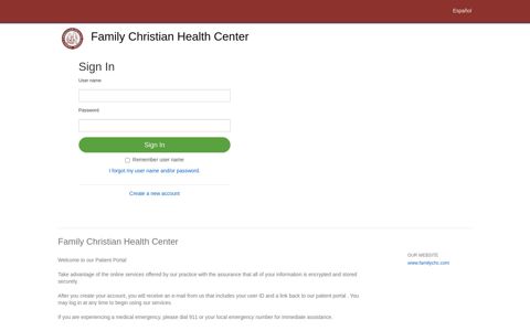 Family Christian Health Center - Patient Portal