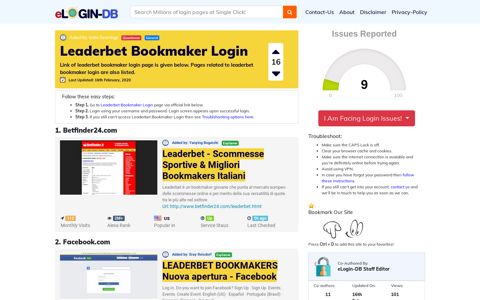 Leaderbet Bookmaker Login