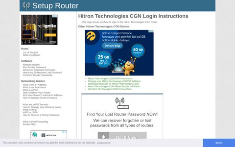 How to Login to the Hitron Technologies CGN - SetupRouter
