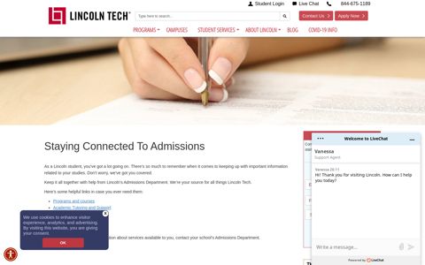 Staying Connected To Admissions | Lincoln Tech