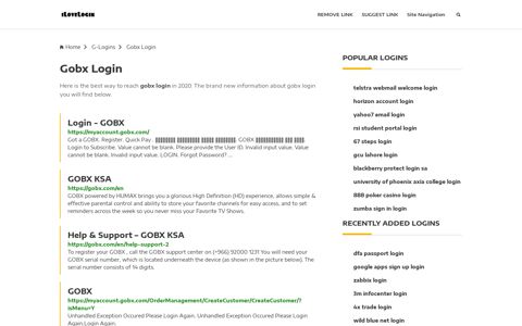 Gobx Login ❤️ One Click Access