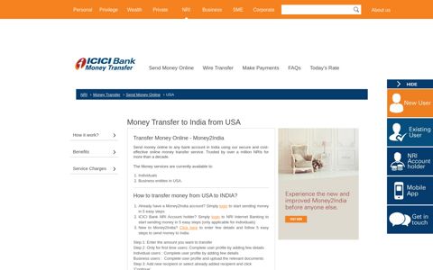 Money Transfer to India from USA - Send Money ... - ICICI Bank