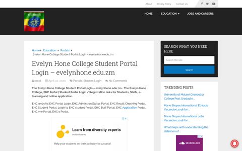 Evelyn Hone College Student Portal Login – evelynhone.edu.zm