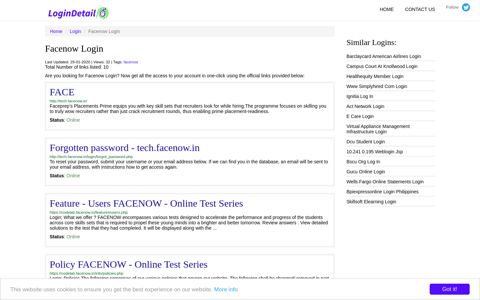 Facenow Login FACE - http://tech.facenow.in/ - LoginDetail
