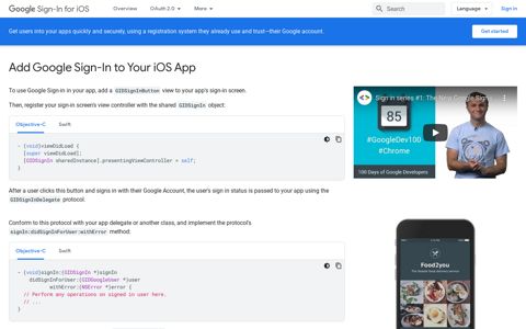 Google Sign-In for iOS | Google Developers