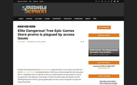 Elite Dangerous' free Epic Games Store promo is plagued by ...