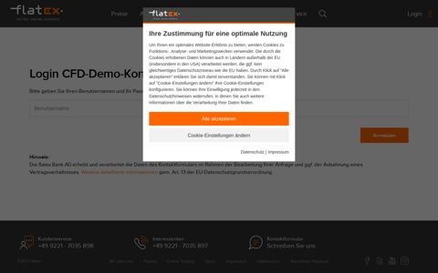 Login CFD-Demo-Konto - Flatex