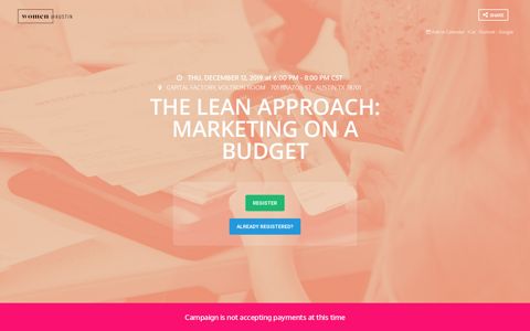 The Lean Approach: Marketing On A Budget by Women ...
