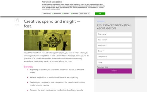 Request more information about AdScope - Kantar Media
