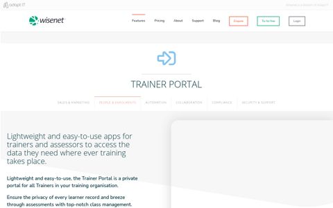 Trainer Portal - Wisenet.co