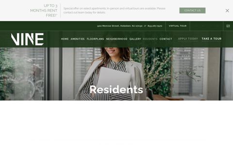 Resident information and online portal for VINE Apartments