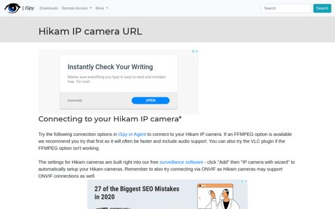 Connect to Hikam IP cameras