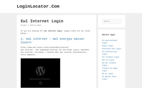 Ewl Internet Login - LoginLocator.Com