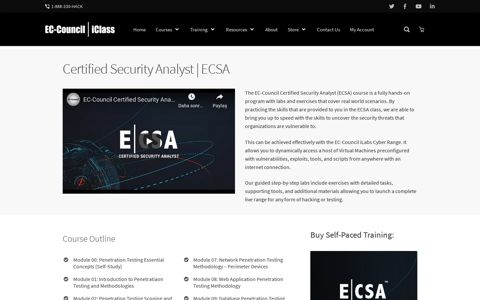 Certified Security Analyst | ECSA - EC-Council iClass