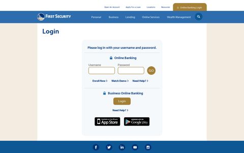 Login - First Security - First Security Bank