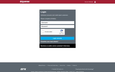 Login - Equifax Personal Solutions