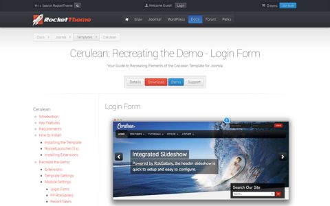Cerulean: Recreating the Demo - Login Form - RocketTheme ...