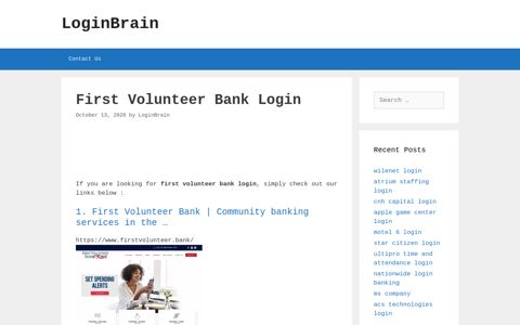 first volunteer bank login - LoginBrain
