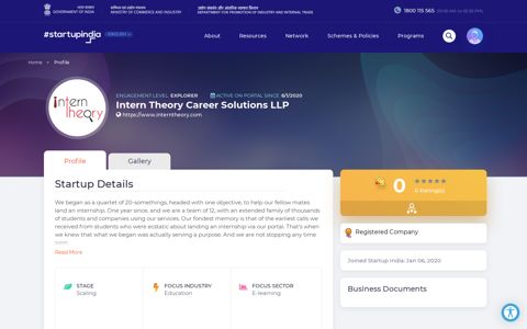 Intern Theory Career Solutions LLP - Startup India