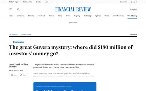 The great Guvera mystery: where did $180 million of investors ...