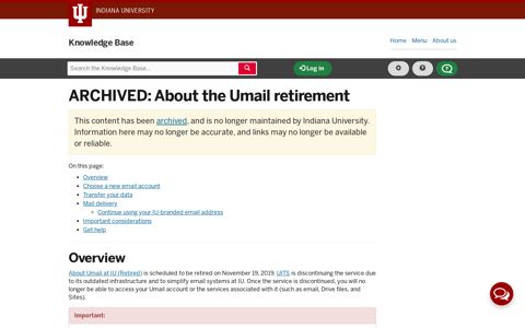 ARCHIVED: About the Umail retirement - IU Knowledge Base
