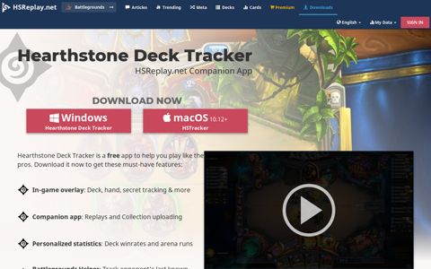 Download Hearthstone Deck Tracker - HSReplay.net