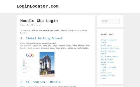 Moodle Gbs Login - LoginLocator.Com