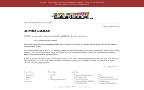 Accessing GALILEO - University System of Georgia