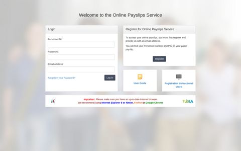 Welcome to the Online Payslips Service - LogIn