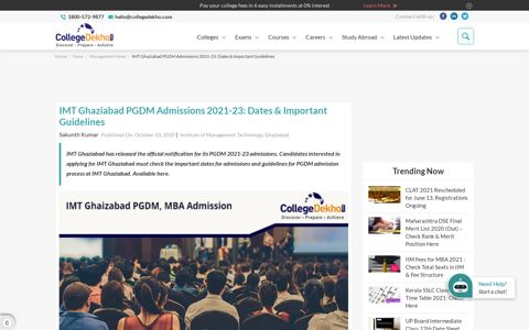 IMT Ghaziabad PGDM Admissions 2021-23: Dates ...