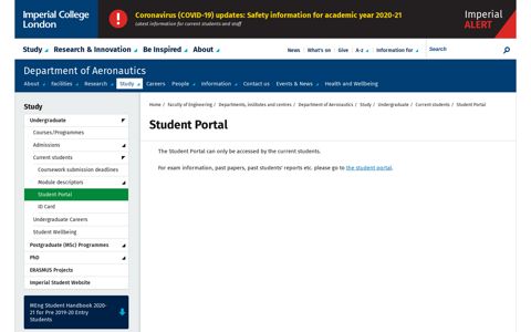 Student Portal | Faculty of Engineering | Imperial College ...