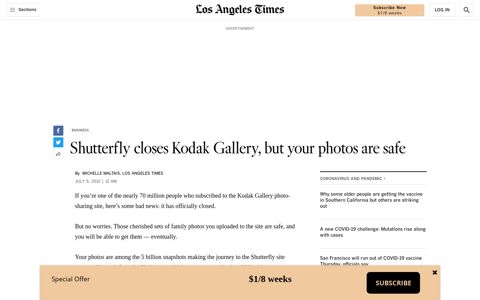 Shutterfly closes Kodak Gallery, but your photos are safe - Los ...