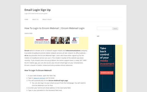 How To Login to Eircom Webmail | Eircom Webmail Login ...