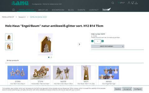 Holz-Haus ''Engel/Baum'' natur-antikweiß-glitter sort. H12 B14 ...