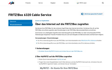 Box zugreifen | FRITZ!Box 6320 Cable - AVM