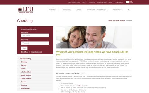 Personal Checking Accounts - Leominster Credit Union