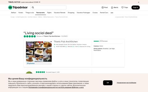 Living social deal - Review of Titanic Pub And Kitchen, Belfast ...