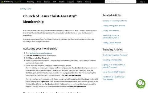 Church of Jesus Christ-Ancestry® Membership