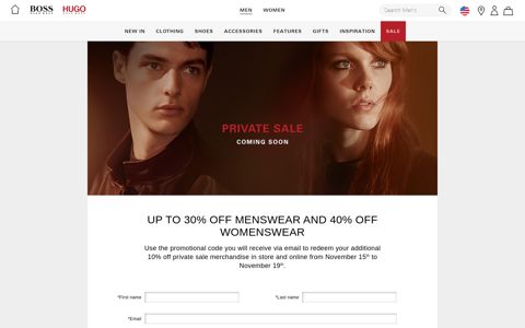 Private Sale | Pre-Sale Sign Up - Hugo Boss