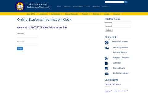 Online Students Information Kiosk - Iloilo Science and ...