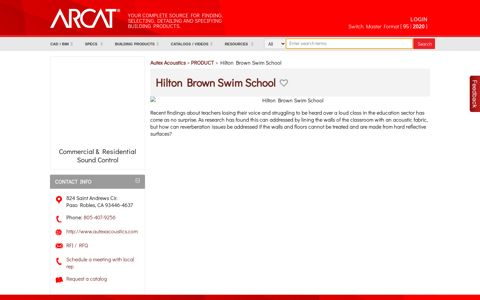 Building Product: Hilton Brown Swim School [1028c63] | ARCAT