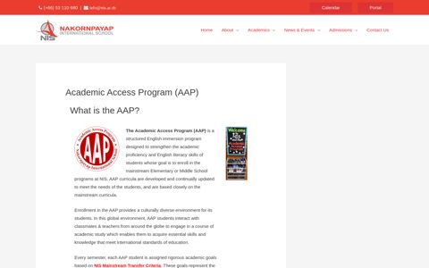 Academic Access Program (AAP) - Nakornpayap International ...