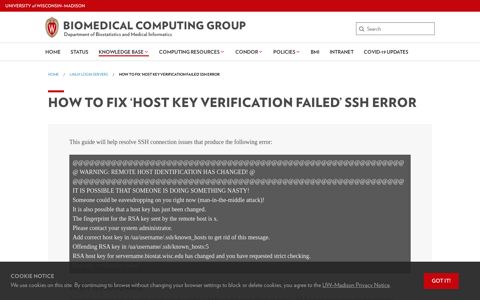 How to fix 'Host key verification failed' SSH Error – Biomedical ...